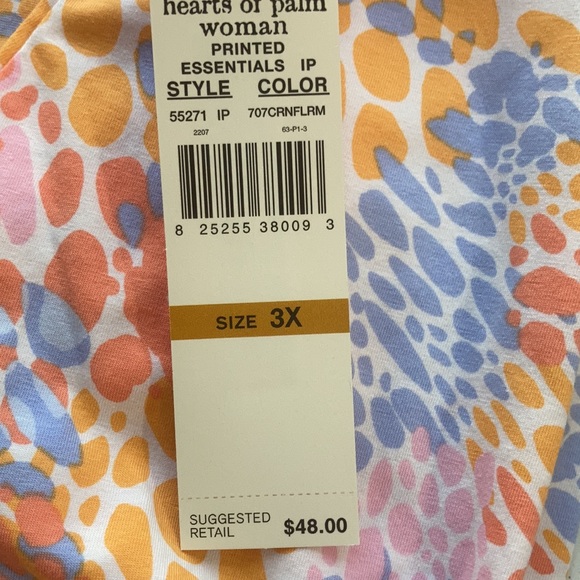 Hearts of Palm abstract print top with stretch 3X - Picture 11 of 17